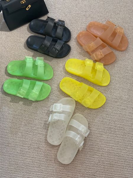 

2021 luxury designer women slippers mallorca candy colors transparent high-performance polyurethane fashion sandles summer beach shoes with, Black