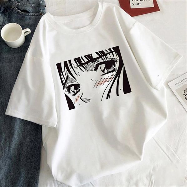 

tearful girl summer aesthetic korean women t shirt style white graphic harajuku tee anime clothes
