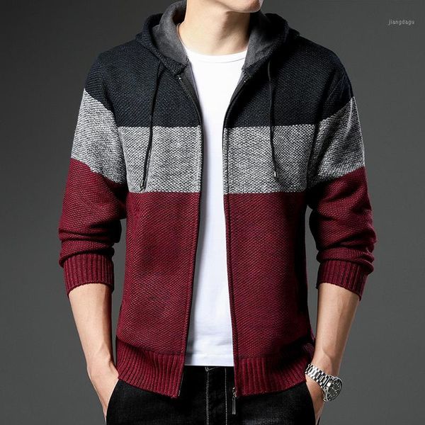 

men's jackets sweater jersey autumn/winter thick fleece coat warm casual loose m-4xl zipper cardigan jacket, Black;brown