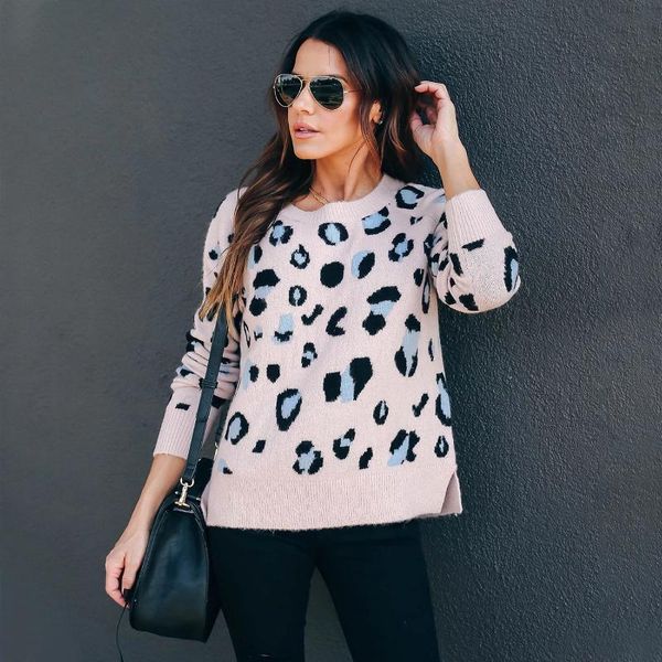

women's sweaters woman sweter damski women pullover winter clothes 2021 summer leopard sweater drop sj3204, White;black