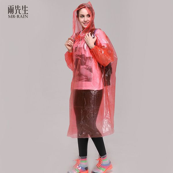 

raincoat mr. yu disposable thickened drifting travel fashion one-piece pe pullover