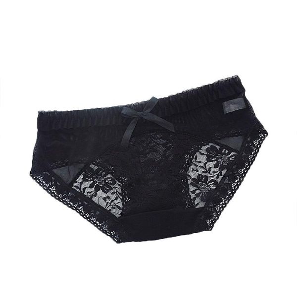 

women's panties ladies mesh low-waist beautiful buttocks low-rise solid color lace seamless hollow out transparent briefs, Black;pink