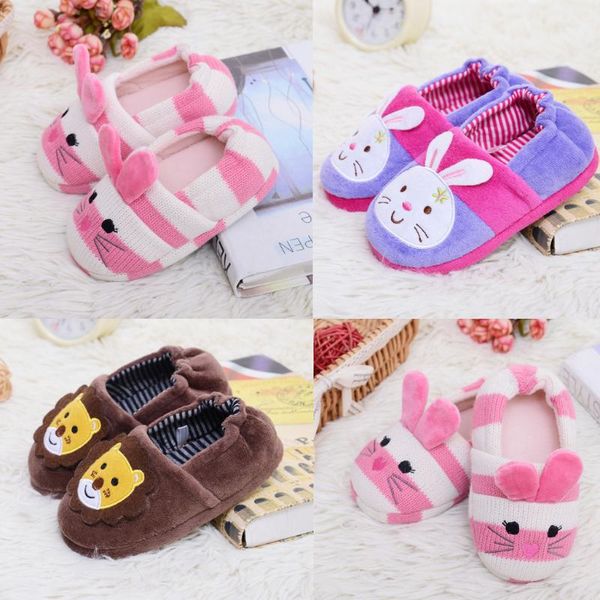 

slipper toddler infant kids baby warm shoes boys girls cartoon soft-soled slippers children' suit high quality, Black;grey