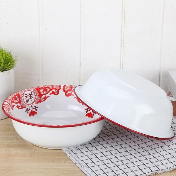 

bowls washbasin stuffing basin soup plate vintage thickening enamel iron porcelain bason home wedding extra thick