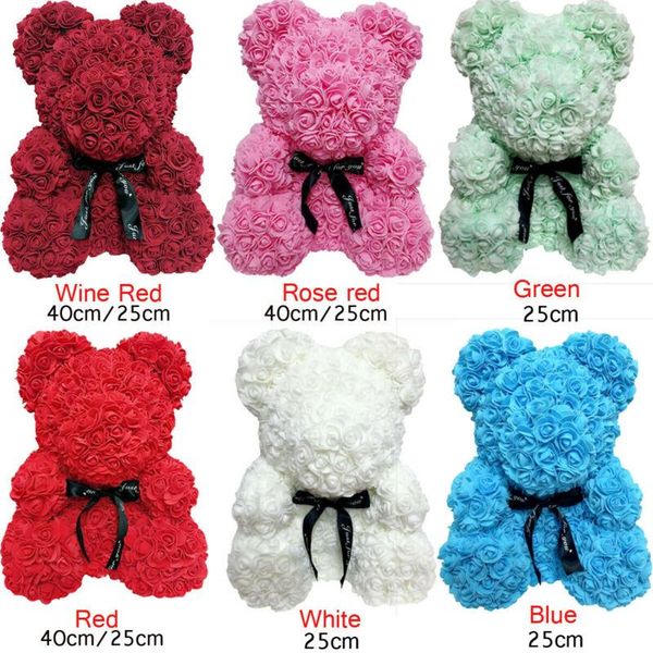 

decorative flowers & wreaths 2021 40cm /25 cm heart big red teddi bear rose flower artificial decor christmas gifts for women valentines gif