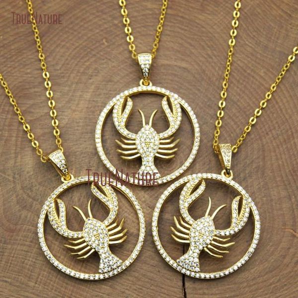 

pendant necklaces gold color lovely lobster charm necklace simple design czech zircon insert style hand making chains 18 inch nm10509, Silver