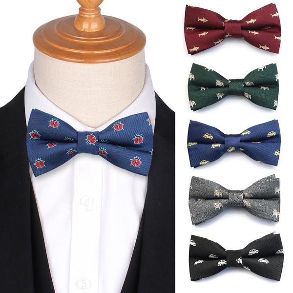 

neck ties cartoon bow for men women polyester animal bowties cravats adjustable casual bowtie wedding party groom tie butterfly, Blue;purple