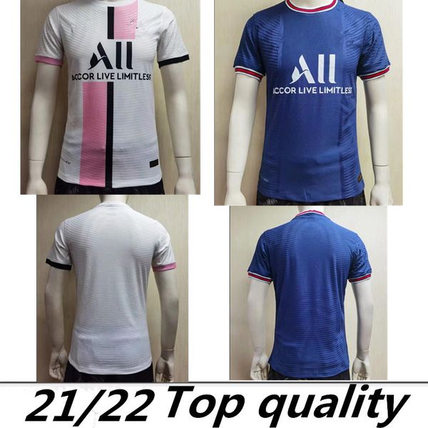 

21/22 home player version #7 mbappe soccer jersey 4# sergio ramos 2021 third away pink white # shirt verratti cavani football uniforms, Black;yellow