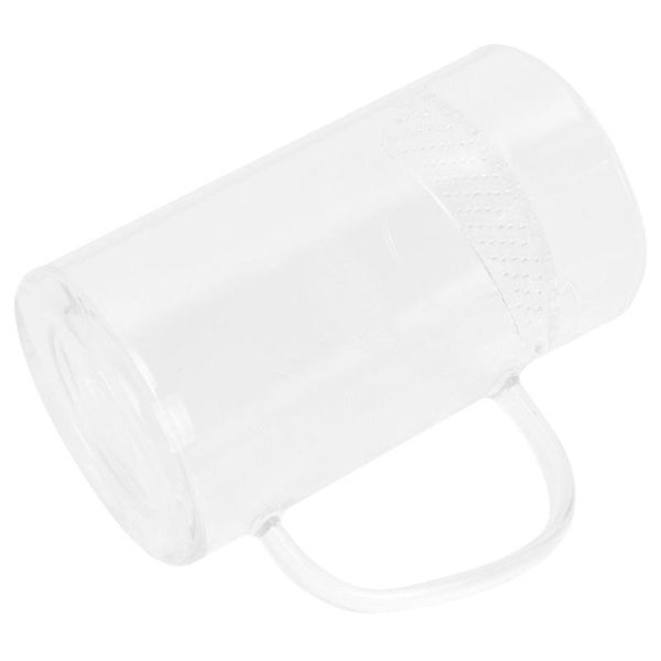 

heat resistant glass tea cup transparent mesh teacup strainer infuser clear drinking mug portable water bottle (300ml withou cups & saucers