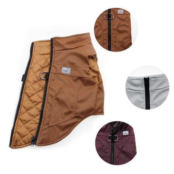 

dog apparel pet dogs clothes zipper pu leather sleeveless warm vest thickening french costume coats bull chihuahua outfit