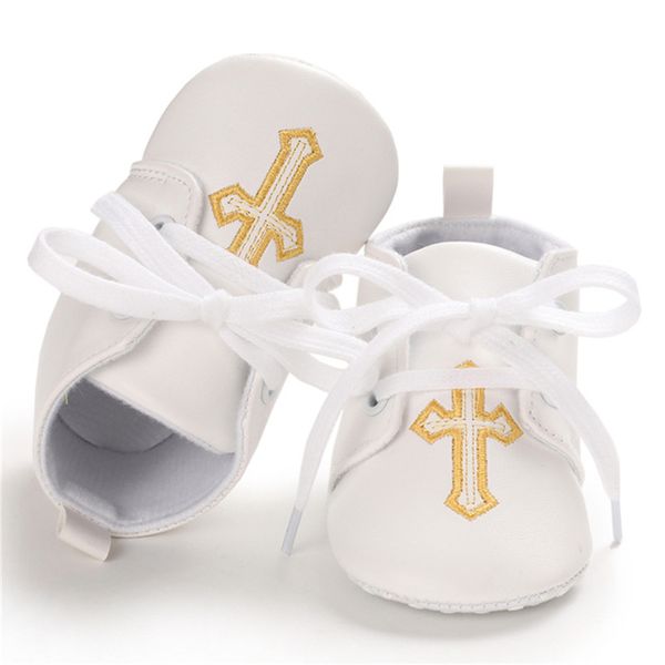 

Brand Baby Boys Girls Prewalker Shoes Christening White Spring Autumn Newborn First Walkers for  - 12 Months Wholesale, Golden