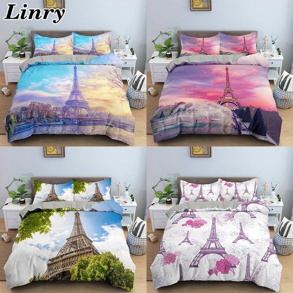

bedding sets paris eiffel tower 3d set /king size duvet cover creative winter comforter bed 2/3pcs home textile