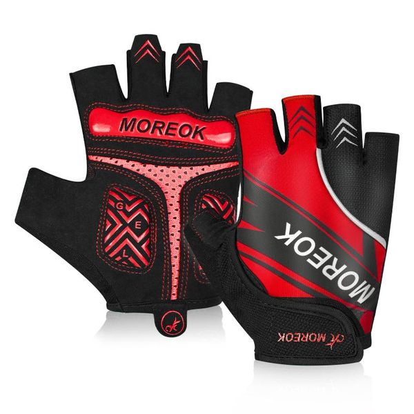 

cycling gloves moreok half finger bike 5mm pads bicycle -absorbing mountain anti-slip mtb, Black