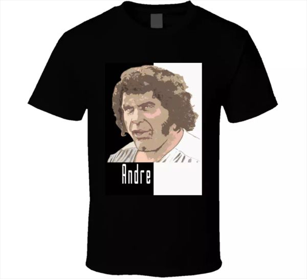 

wrestling tee andre the giant wrestling sport retro fight vector t-shirts new, White;black