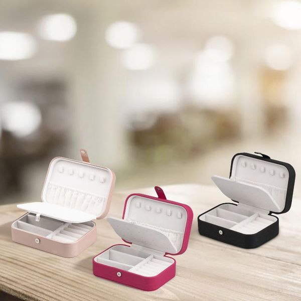 

storage bags pu leather jewelry box portable double-layer packaging european-style multi-function women gift
