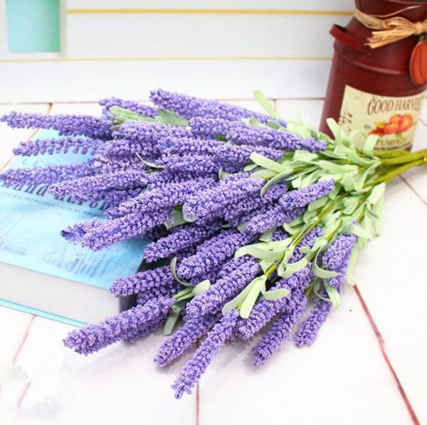 

10pcs artificial pe lavender flower branch for plant wall background wedding home al office bar decorative flowers & wreaths