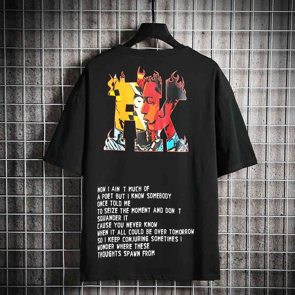 

men's hip rap cotton cool classic shirt t size, White;black