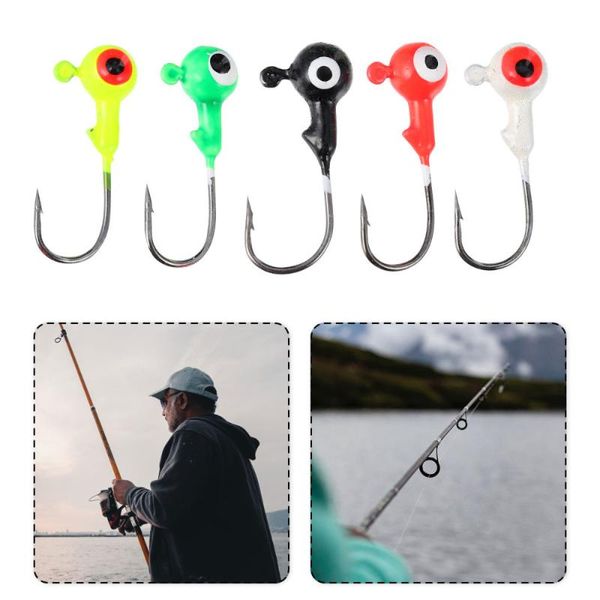 

fishing hooks 50pcs 3.5g anti-corrosion tools lead head hook tackle (mixed color)