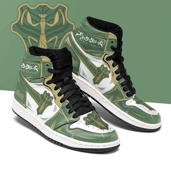 

green mantis magic knight sneakers black clover sneakers anime shoes