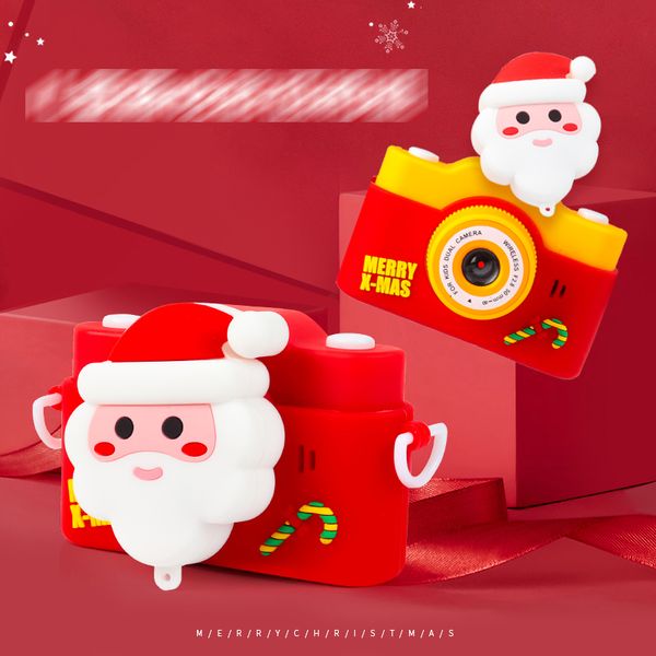 X6 HD Weihnachtsmann-Camcorder, Kinderkamera, Doppelobjektiv, Ledertasche, Vorder- und Rückkamera, Weihnachtsgeschenke, X0902A