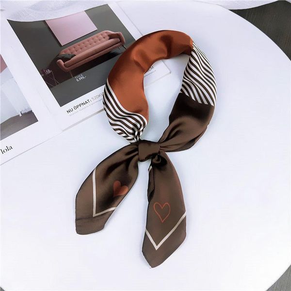 

scarves diy 100% silk feeling handbag striped stitching printed with love square scarf fashion elegant retro daily party office, Blue;gray