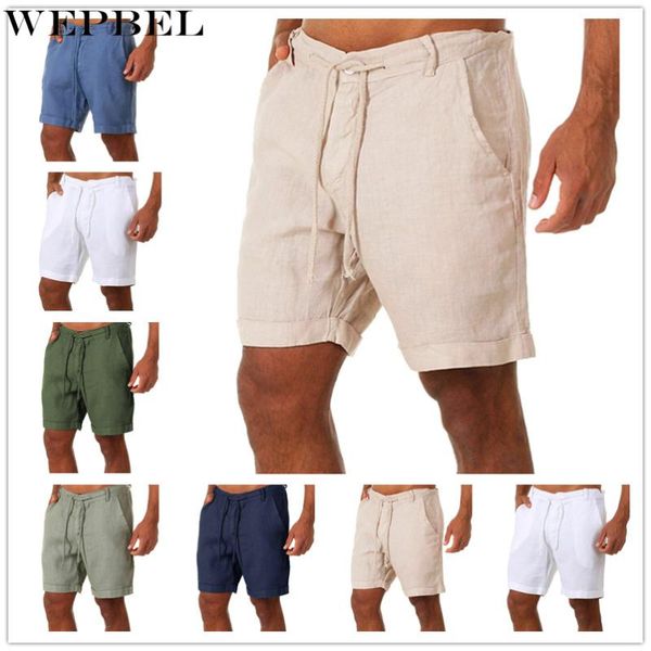 

men's shorts wepbel casual workout gym drawstring waist summer knee length beach, White;black