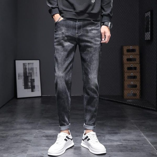 

men's jeans autumn black brand loose large size small feet long pants korean all-match casual street teenagers harem, Blue