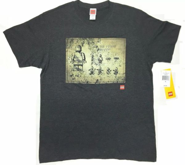 

lego toy figure patent blueprint t-shirt nwt licensed & official, White;black