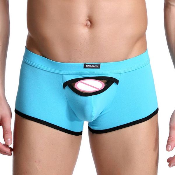 

underpants fashion men boxers gay underwear cotton mens boxer shorts man male hollow, Black;white