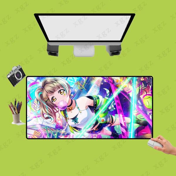 

mouse pads & wrist rests xgz anime girl blowing bubble pad computer mat gamepad pc gamer gaming mousemat deskmat size can be selected
