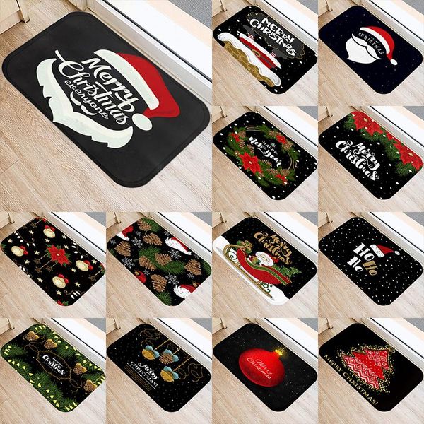 

carpets santa claus tree pattern 40*60 kitchen entrance door mat coral velvet carpet doormat indoor floor mats anti-slip rug 48089