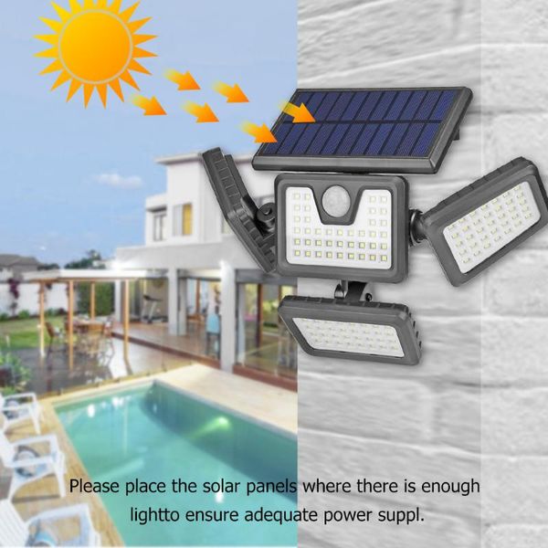 

outdoor wall lamps 141led solar light four-sided lighting waterproof street lamp