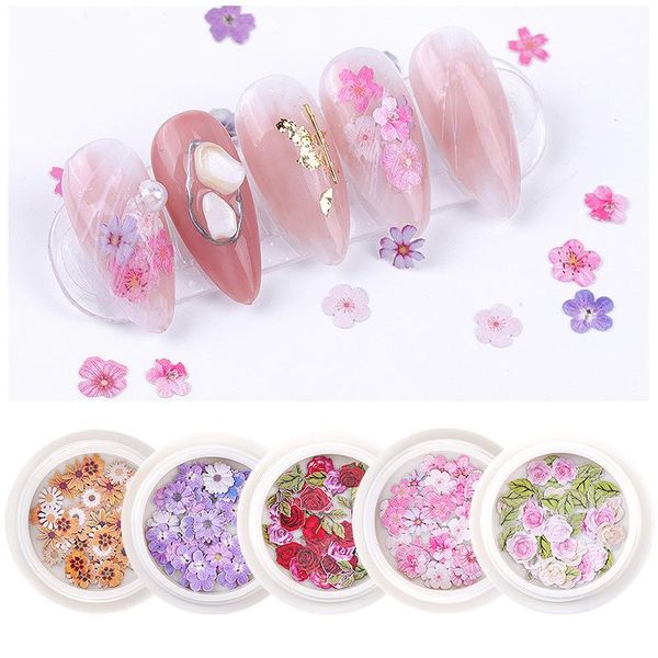 

nail art decorations manicure accessories wood pulp chip daisy flower leaf mixed sticker decoration nails, Silver;gold