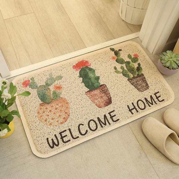 

carpets dirtproof pvc doormat pastoral style flowers prints floor mat hallway welcome anti-slip bathroom/kitchen bedroom rugs
