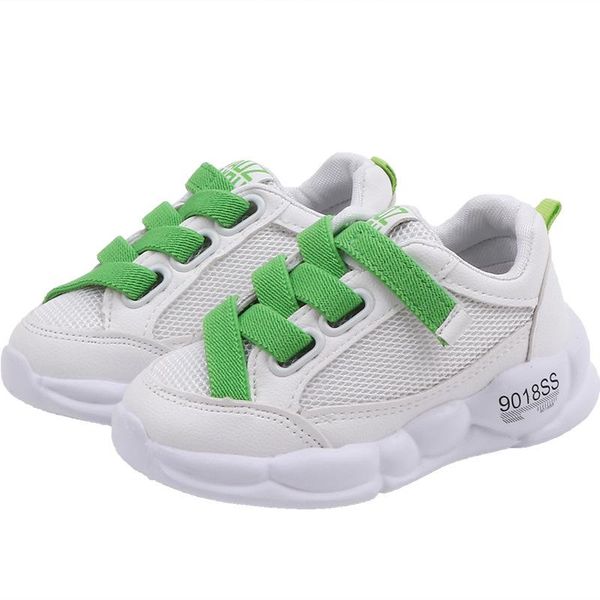 

athletic & outdoor 2021 spring and autumn children's sports shoes korean version of the boys in big kids girls color lace white, Black