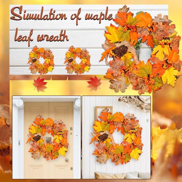 

decorative flowers & wreaths simulation leaf maple wreath artificial garland hanging pendants wedding door decor pendant