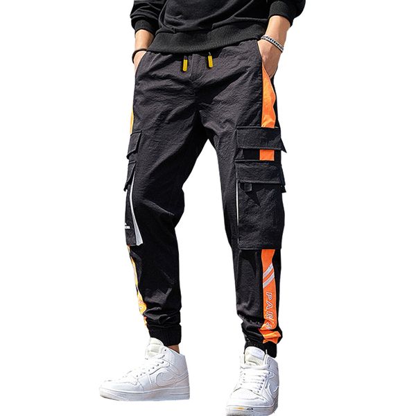 

streetwear jogger male trousers black men's pockets load ankle-length pants sweatpants