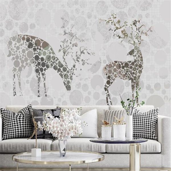 

wallpapers milofi custom wallpaper mural european elk modern fashion wave dot tv background wall paper po decorative painting