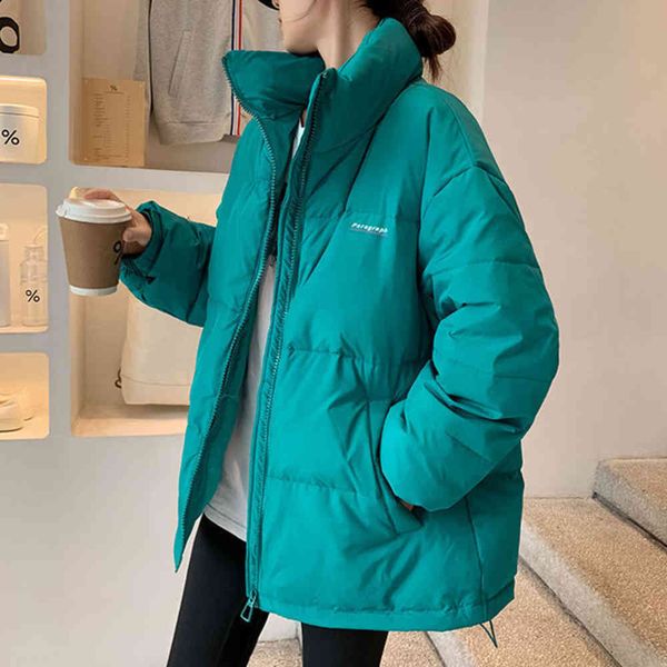 

down cotton padded jacket women's version thickened fashion winter short bread, Black