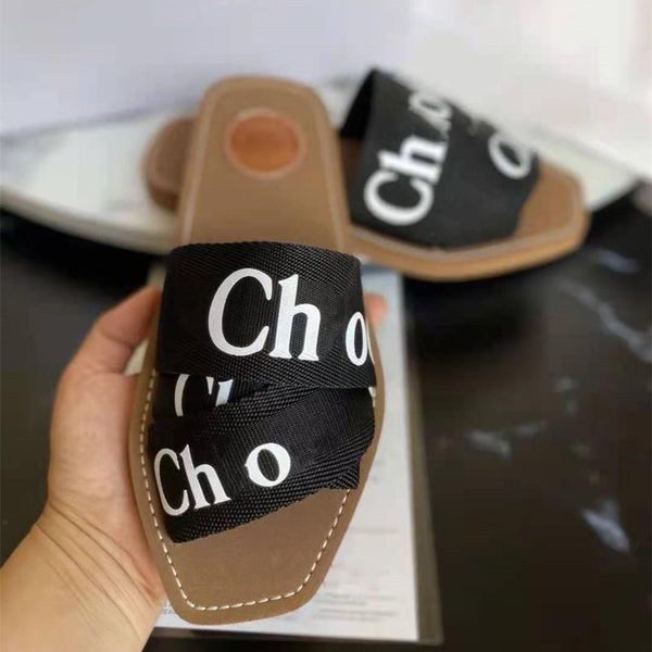 

sandals women's flat slippers 2021 summer est beach shoes fashion designer flip-flops, Black