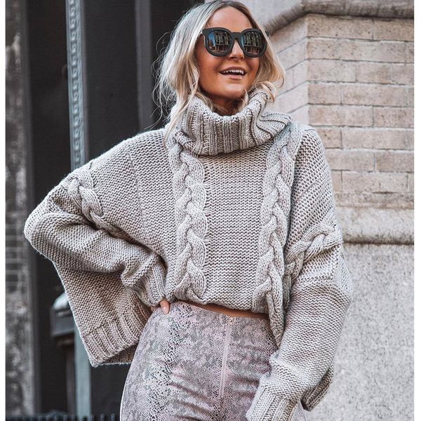 

women's sweaters korean style long sleeve casual crop slim solid twist knitted jumper autumn winter women and pullovers 9tqq, White;black