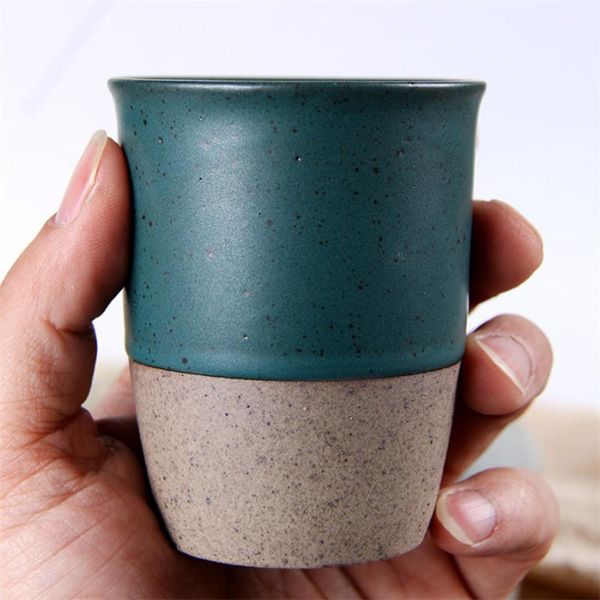 

japanese ceramic retro tea cup household teaware couple water office teacup set creative pottery wine mug drinkware cups & saucers