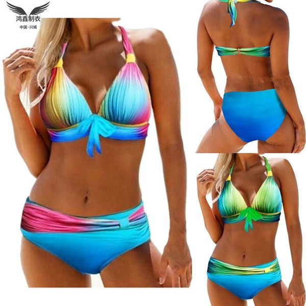 

gradient colorful 2021 swimsuit bikini for women, White;black