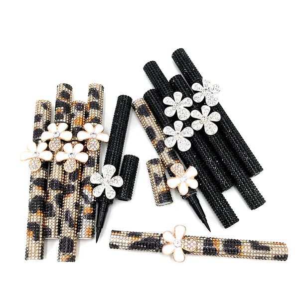 

self adhesive eyeliner glue pen waterproof black clear diamond flower liquid eye liner for 3d mink lashes full strip lashes