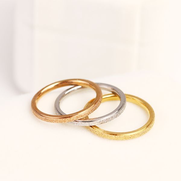 

classic simple band ring matte narrow titanium steel for women trendy tail gold rose gold silver color wedding band jewelry gift