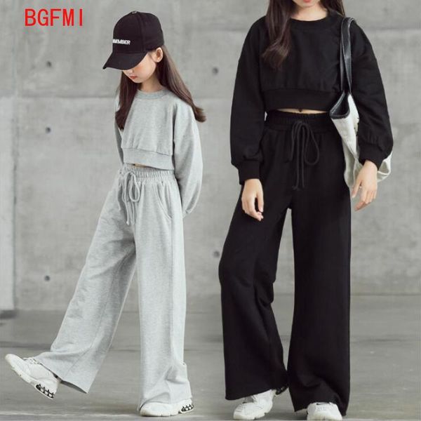 

clothing sets teenage girls teen sport short wide leg pants loose 2pcs set 6 8 10 12 14 16year children suit, White