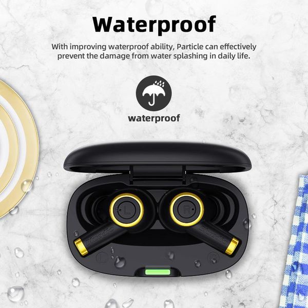 

headphones & earphones bluedio particle, wireless earphone, bluetooth 5.0, bass, waterproof earbuds, headset, sport, charging box, mic