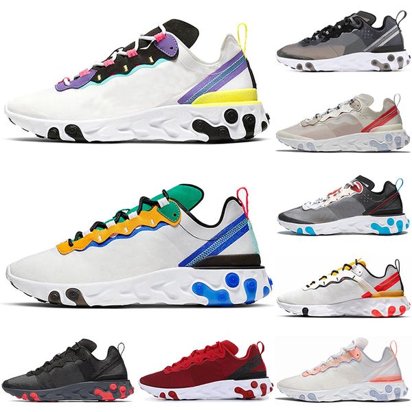 

new fashion react running shoes element women 55 87 triple black white camo hyper pink anthracite sail dark grey tour yellow solar red train