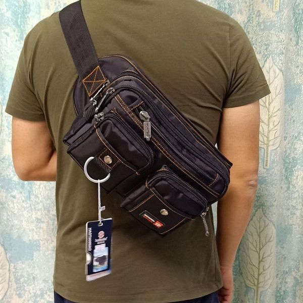 

men chest pack waist bags belt fanny pack large capacity waterproof oxford waist pack multifunction phone pouch