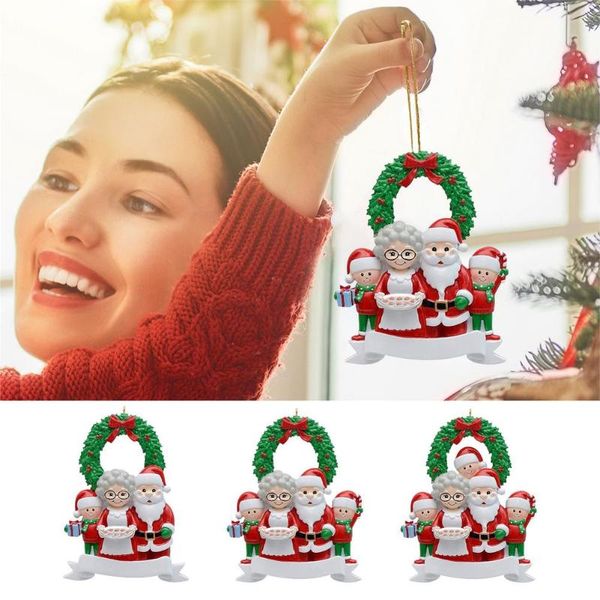 

decorative flowers & wreaths 2021 family diy christmas ornaments personalized survived tree resin pendant xmas kids gift hanging ornament ye